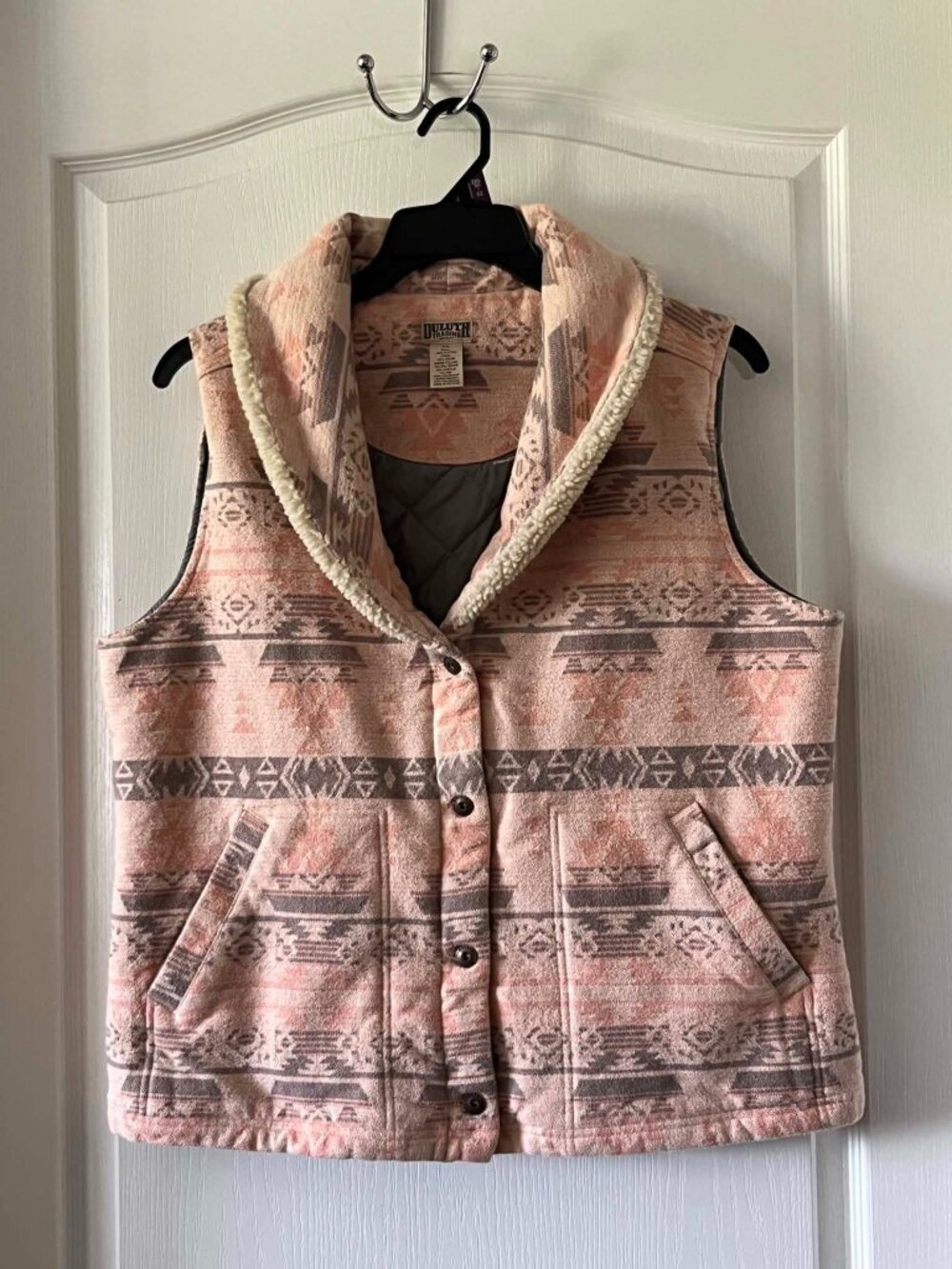 Duluth trading Co. Women's Southwest Aztec Print Sherpa Lined Quilt Vest size XL